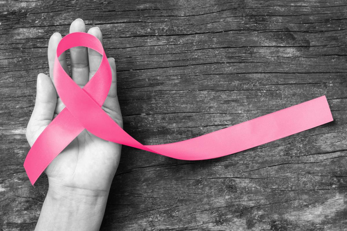 Pink ribbon for breast health.