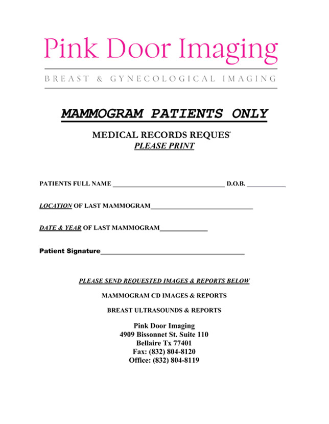 Image fo Medical Record Release Form